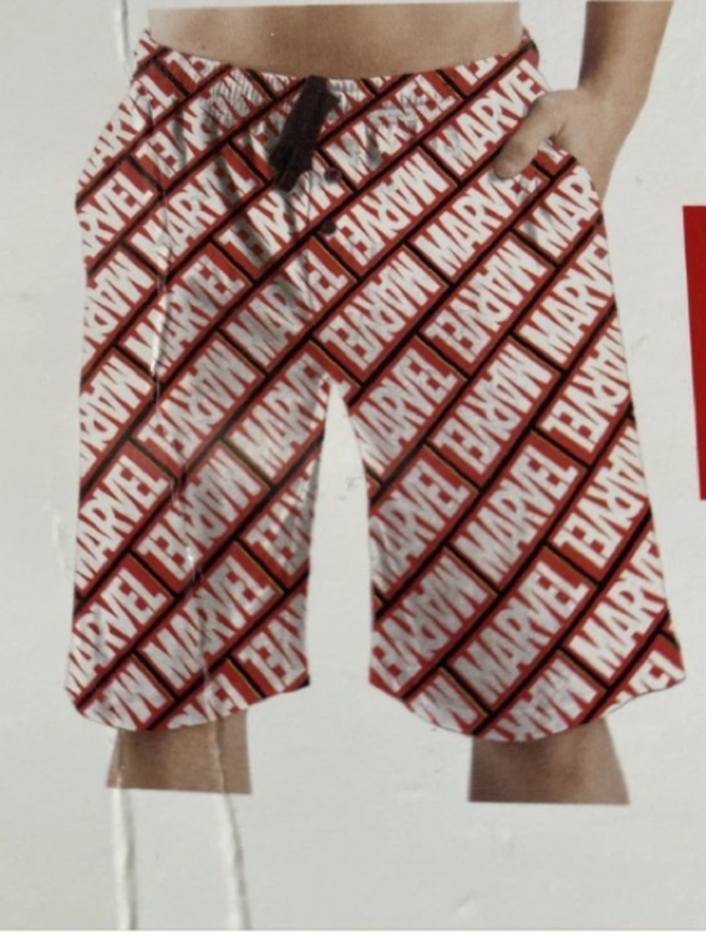 Marvel Red and White Logo Athletic Shorts